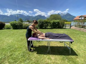 Massage relaxant en extérieur
